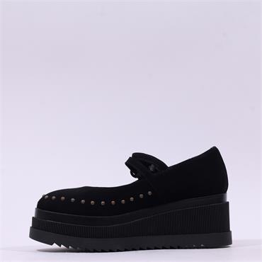 Marco Moreo Stockholm Stud Mary Jane - Black Suede
